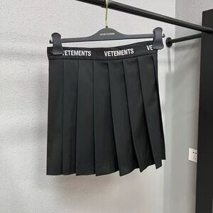 Authentic Vetements Black Pleated Mini Skirt
